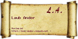 Laub Andor névjegykártya